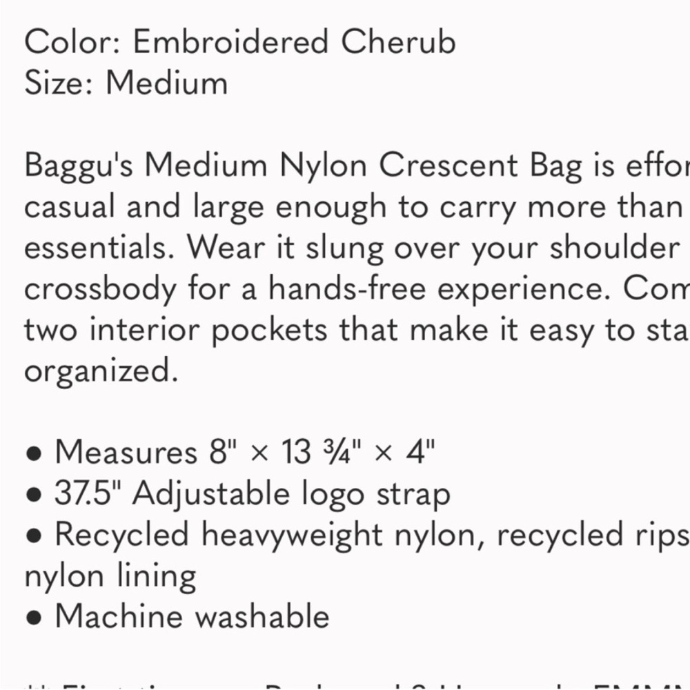 BAGGU NWT embroidered angel Cream Crossbody Bag - Picture 7 of 7